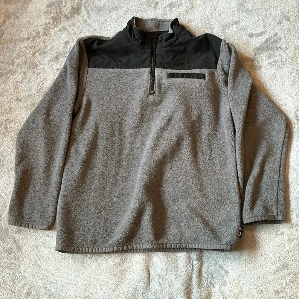 ⭐️ Gymboree  - Grey/Black mock neck pullover fleece. Size M